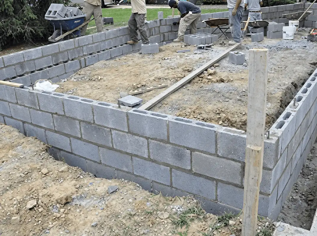 Professionals building a foundation with blocks in Las Vegas, NV