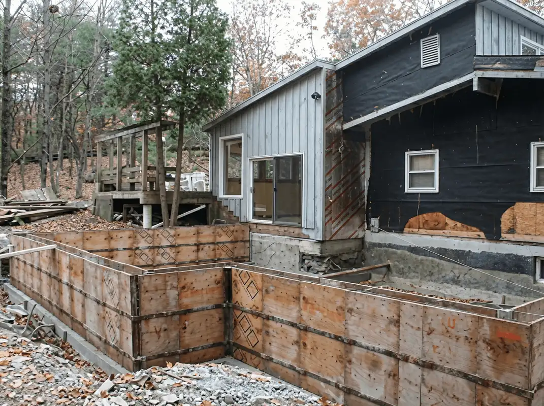 Prepared site with foundation forms for home remodeling and addition project in Las Vegas, NV